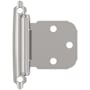 Amerock Functional Hardware Variable Overlay Surface Mount Cabinet Door Hinge with 105 Degree Opening Angle and Self Close Function - Pair Polished Chrome