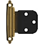 Amerock Functional Hardware Variable Overlay Surface Mount Cabinet Door Hinge with 105 Degree Opening Angle and Self Close Function - Pair Antique Brass