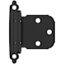 Amerock Functional Hardware Variable Overlay Surface Mount Cabinet Door Hinge with 105 Degree Opening Angle and Self Close Function - Pair Matte Black