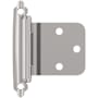 Amerock Functional Hardware Variable Overlay Surface Mount Cabinet Door Hinge with 105 Degree Opening Angle and Self Close Function - Pair Polished Chrome