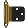Amerock Functional Hardware Variable Overlay Surface Mount Cabinet Door Hinge with 105 Degree Opening Angle and Self Close Function - Pair Antique Brass