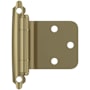 Amerock Functional Hardware Variable Overlay Surface Mount Cabinet Door Hinge with 105 Degree Opening Angle and Self Close Function - Pair Golden Champagne