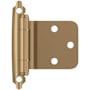Amerock Functional Hardware Variable Overlay Surface Mount Cabinet Door Hinge with 105 Degree Opening Angle and Self Close Function - Pair Champagne Bronze