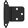 Amerock Functional Hardware Variable Overlay Surface Mount Cabinet Door Hinge with 105 Degree Opening Angle and Self Close Function - Pair Matte Black