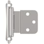 Amerock Functional Hardware 3/8 Inch Inset Surface Mount Cabinet Door Hinge with 105 Degree Opening Angle and Self Close Function - Pair Polished Chrome