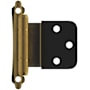 Amerock Functional Hardware 3/8 Inch Inset Surface Mount Cabinet Door Hinge with 105 Degree Opening Angle and Self Close Function - Pair Antique Brass