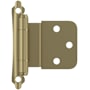 Amerock Functional Hardware 3/8 Inch Inset Surface Mount Cabinet Door Hinge with 105 Degree Opening Angle and Self Close Function - Pair Golden Champagne