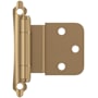 Amerock Functional Hardware 3/8 Inch Inset Surface Mount Cabinet Door Hinge with 105 Degree Opening Angle and Self Close Function - Pair Champagne Bronze