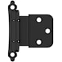 Amerock Functional Hardware 3/8 Inch Inset Surface Mount Cabinet Door Hinge with 105 Degree Opening Angle and Self Close Function - Pair Matte Black