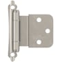 Amerock Functional Hardware 3/8 Inch Inset Surface Mount Cabinet Door Hinge with 105 Degree Opening Angle and Self Close Function - Pair Satin Nickel
