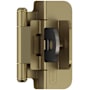 Amerock Functional Hardware 3/8 Inch Inset Surface Mount Cabinet Door Hinge with 105 Degree Opening Angle and Self Close Function - Pair Golden Champagne