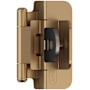 Amerock Functional Hardware 3/8 Inch Inset Surface Mount Cabinet Door Hinge with 105 Degree Opening Angle and Self Close Function - Pair Champagne Bronze