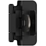 Amerock Functional Hardware 3/8 Inch Inset Surface Mount Cabinet Door Hinge with 105 Degree Opening Angle and Self Close Function - Pair Matte Black