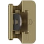 Amerock Functional Hardware 1/4 Inch Overlay Surface Mount Cabinet Door Hinge with 105 Degree Opening Angle and Self Close Function - Pair Golden Champagne