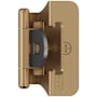 Amerock Functional Hardware 1/4 Inch Overlay Surface Mount Cabinet Door Hinge with 105 Degree Opening Angle and Self Close Function - Pair Champagne Bronze