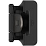 Amerock Functional Hardware 1/4 Inch Overlay Surface Mount Cabinet Door Hinge with 105 Degree Opening Angle and Self Close Function - Pair Matte Black