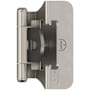 Amerock Functional Hardware 1/4 Inch Overlay Surface Mount Cabinet Door Hinge with 105 Degree Opening Angle and Self Close Function - Pair Satin Nickel