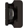 Amerock Functional Hardware 1/4 Inch Overlay Surface Mount Cabinet Door Hinge with 105 Degree Opening Angle and Self Close Function - Pair Oil Rubbed Bronze