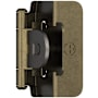 Amerock Functional Hardware 1/2 Inch Overlay Surface Mount Cabinet Door Hinge with 105 Degree Opening Angle and Self Close Function - Pair Burnished Brass