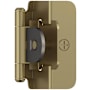 Amerock Functional Hardware 1/2 Inch Overlay Surface Mount Cabinet Door Hinge with 105 Degree Opening Angle and Self Close Function - Pair Golden Champagne