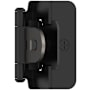 Amerock Functional Hardware 1/2 Inch Overlay Surface Mount Cabinet Door Hinge with 105 Degree Opening Angle and Self Close Function - Pair Matte Black