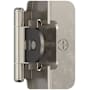 Amerock Functional Hardware 1/2 Inch Overlay Surface Mount Cabinet Door Hinge with 105 Degree Opening Angle and Self Close Function - Pair Sterling Nickel
