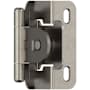 Amerock Functional Hardware 1/2 Inch Overlay Wrap Cabinet Door Hinge with 105 Degree Opening Angle and Self Close Function - Pair Nickel