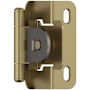 Amerock Functional Hardware 1/2 Inch Overlay Wrap Cabinet Door Hinge with 105 Degree Opening Angle and Self Close Function - Pair Golden Champagne