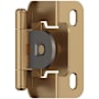 Amerock Functional Hardware 1/2 Inch Overlay Wrap Cabinet Door Hinge with 105 Degree Opening Angle and Self Close Function - Pair Champagne Bronze