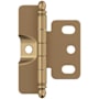 Amerock Functional Hardware Full Inset Wrap Cabinet Door Hinge with 105 Degree Opening Angle - Single Hinge Champagne Bronze