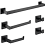 Anzzi 5 Piece Bathroom Hardware Set Matte Black