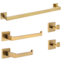 Anzzi 5 Piece Bathroom Hardware Set Satin Brass