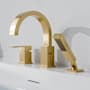 Anzzi Nite Deck Mounted Roman Tub Filler with Built-In Diverter - Includes Hand Shower Brushed Gold