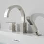 Anzzi Nite Deck Mounted Roman Tub Filler with Built-In Diverter - Includes Hand Shower Brushed Nickel
