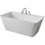 Anzzi Vault 67" Free Standing Acrylic Soaking Tub with Center Drain, Drain Assembly, and Overflow - Includes Tub Filler with Hand Shower Brushed Nickel