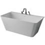 Anzzi Vault 67" Free Standing Acrylic Soaking Tub with Center Drain, Drain Assembly, and Overflow - Includes Tub Filler with Hand Shower Polished Chrome