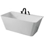 Anzzi Vault 67" Free Standing Acrylic Soaking Tub with Center Drain, Drain Assembly, and Overflow - Includes Tub Filler with Hand Shower Matte Black