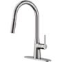 Anzzi 1.8 GPM Single Hole Pull Down Kitchen Faucet - Includes Escutcheon Brushed Nickel