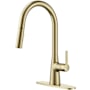 Anzzi 1.8 GPM Single Hole Pull Down Kitchen Faucet - Includes Escutcheon Satin Brass