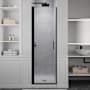 Anzzi Lancer 72" High x 23-3/8" Wide Hinged Semi Frameless Shower Door with Clear Glass Matte Black