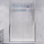 Anzzi Halberd 72" High x 48" Wide Sliding Framed Shower Door with Clear Glass Brushed Nickel
