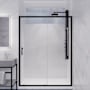 Anzzi Halberd 72" High x 48" Wide Sliding Framed Shower Door with Clear Glass Matte Black