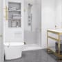 Anzzi Fellow 72" High x 30" Wide Hinge Frameless Shower Door with Tempered Glass Brushed Gold