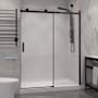 Anzzi Rhodes 76" High x 48" Wide Sliding Frameless Shower Door with Clear Glass Matte Black