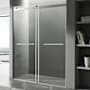 Anzzi Kahn 76" High x 60" Wide Sliding Frameless Shower Door with Clear Glass Brushed Nickel