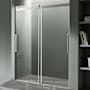 Anzzi Stellar 76" High x 60" Wide Sliding Frameless Shower Door with Clear Glass Brushed Nickel