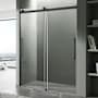 Anzzi Stellar 76" High x 60" Wide Sliding Frameless Shower Door with Clear Glass Matte Black
