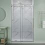 Anzzi 76" High x 48" Wide Sliding Frameless Shower Door with Clear Glass Brushed Nickel