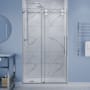 Anzzi 76" High x 48" Wide Sliding Frameless Shower Door with Clear Glass Chrome