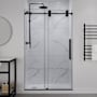 Anzzi 76" High x 48" Wide Sliding Frameless Shower Door with Clear Glass Matte Black